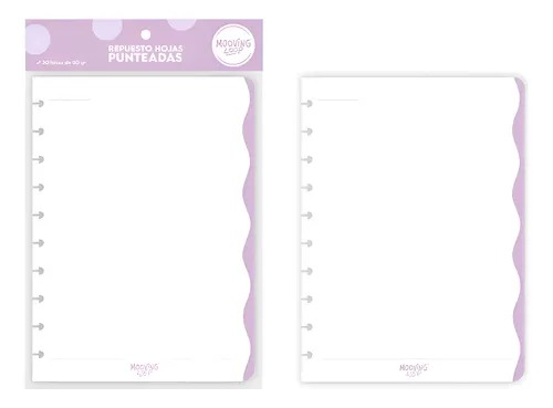 D_NQ_NP_750738-MLA92782118394_09 Mooving Refill Hojas Punteadas Cuaderno Disco A5(Para Cuaderno Pequeño) 30H