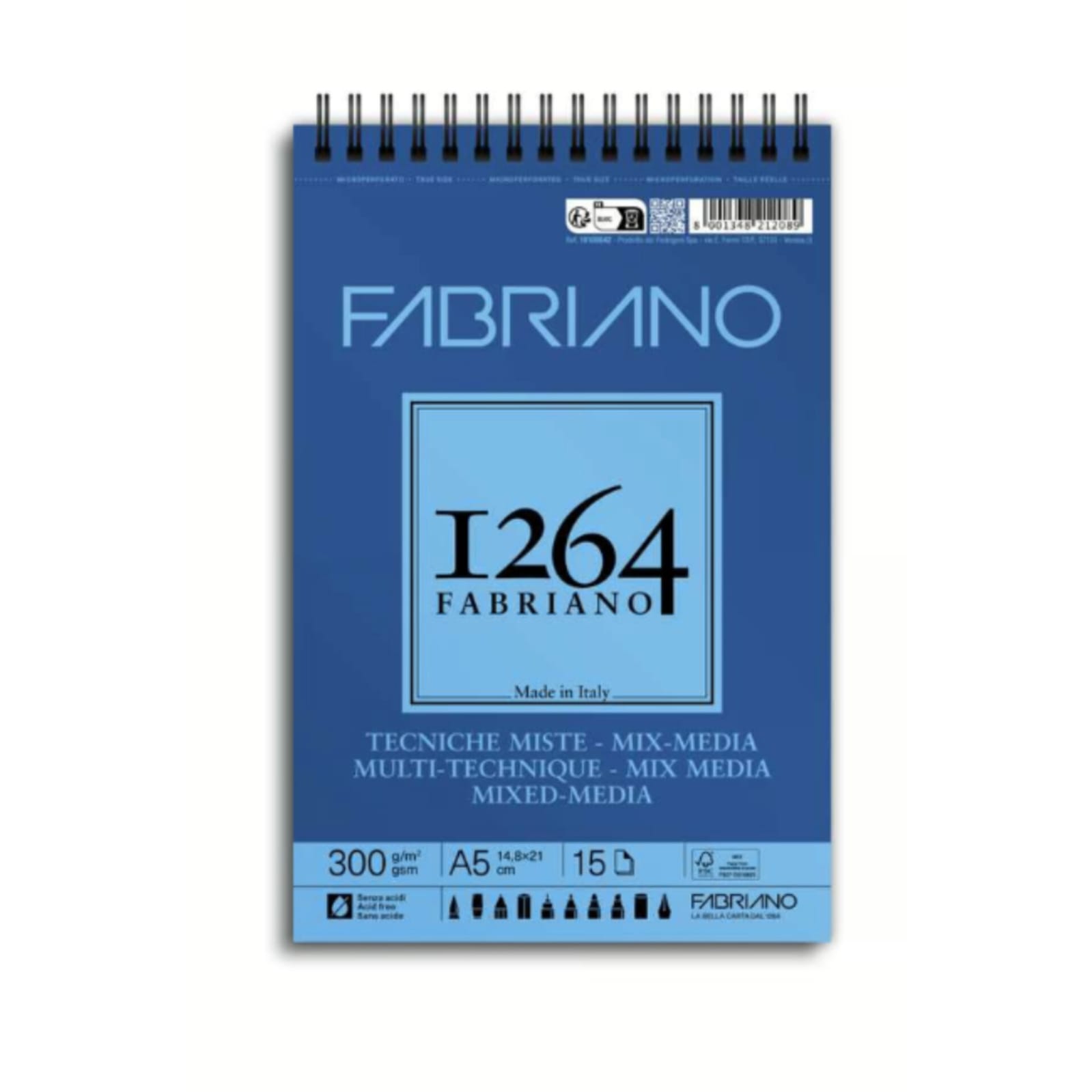Fabriano Mix Media I264 A5 300gr 15 Hojas