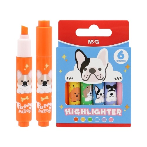 M&G Mini Resaltadores Puppy 6 Colores