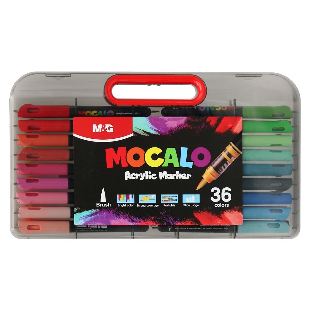 M&G Marcadores Acrílicos Mocalo 36 Colores Punta Pincel