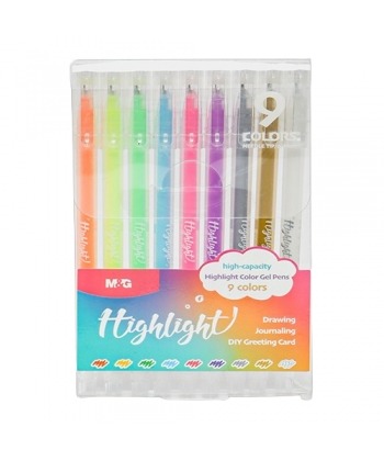 M&G Bolígrafos De Gel 8 Colores Punta Fina