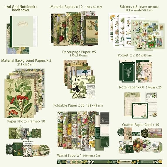 Kit Scrapbook Diseño Botánico Vintage