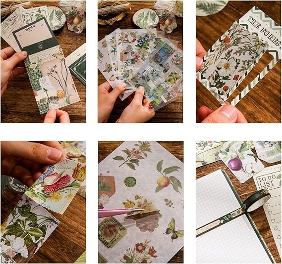 Kit Scrapbook Diseño Botánico Vintage
