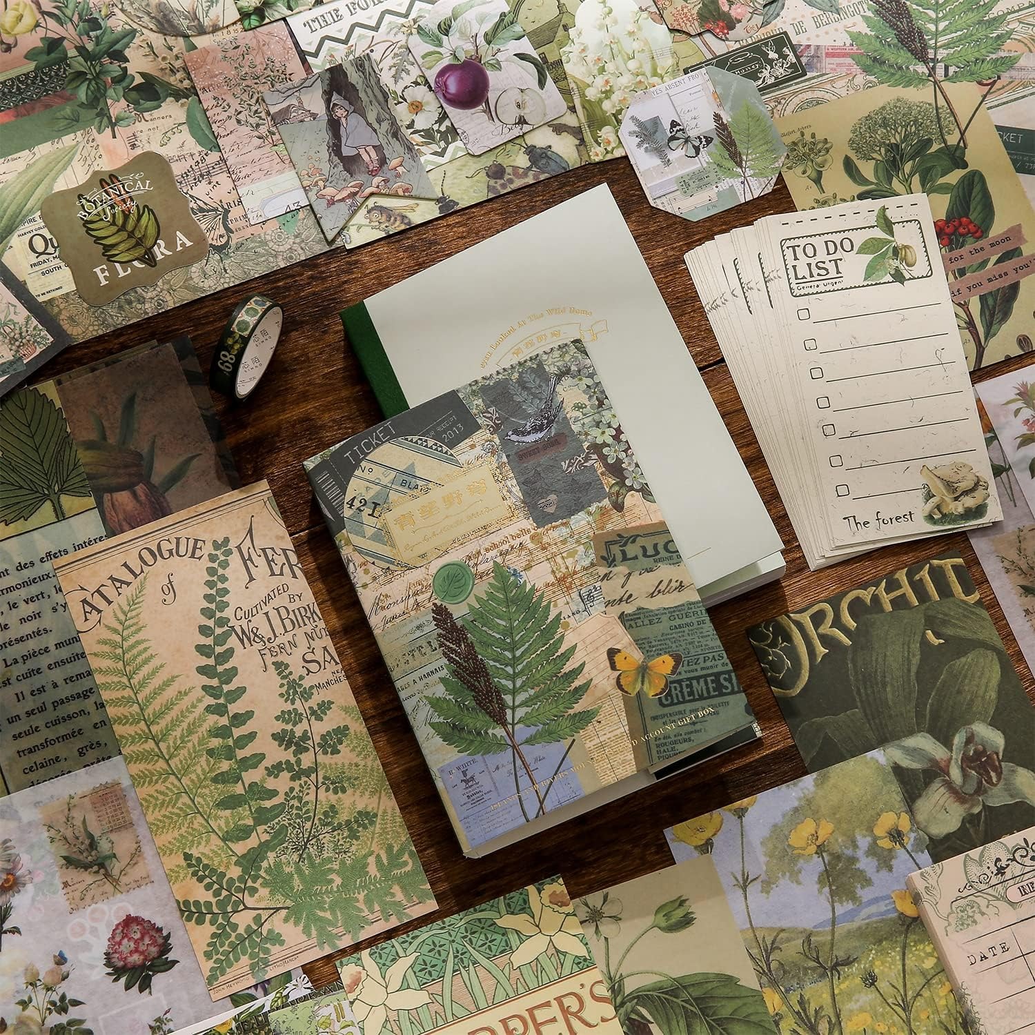 Kit Scrapbook Diseño Botánico Vintage