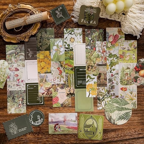 Kit Scrapbook Diseño Botánico Vintage