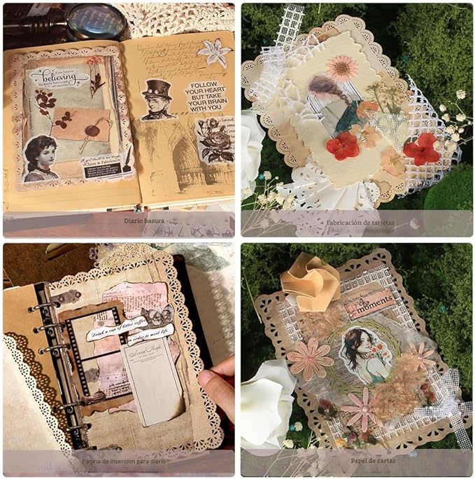 71GWWdDUPzL._AC_SX679_ Set De 30 Papeles Papel Vintage Con Borde De Encaje-Diuhofart