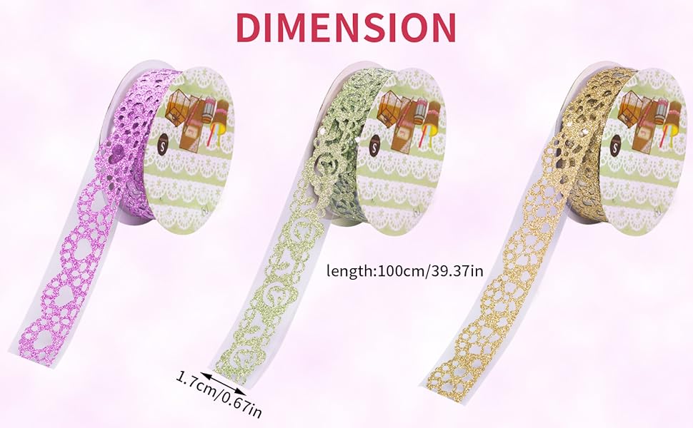 757c257e-7522-4f45-8def-bb0e05cb153c.__CR0,28,1650,1021_PT0_SX970_V1___ Juego de 10 Rollos de Cinta Washi con Patrón de Encaje con Purpurina