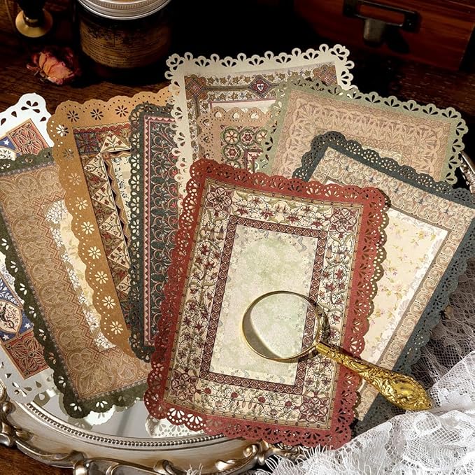 81zct2y+nqL._AC_SX679_ Set De 30 Papeles Papel Vintage Con Borde De Encaje-Diuhofart