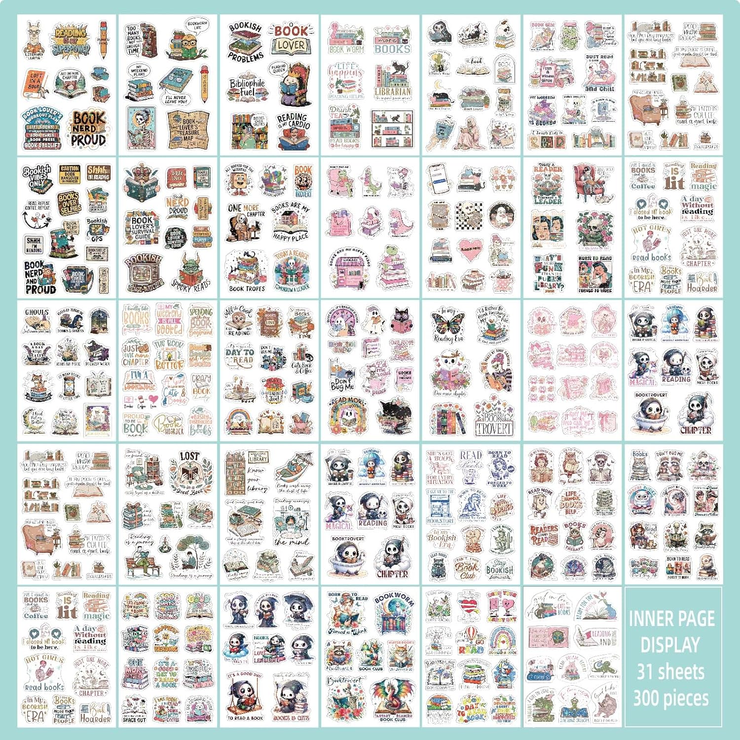 914ID50+EaL._AC_SL1500_ Paquete 300+ Stickers Para libros, Kindle, Botella De Agua, Laptop - Vinilo impermeable