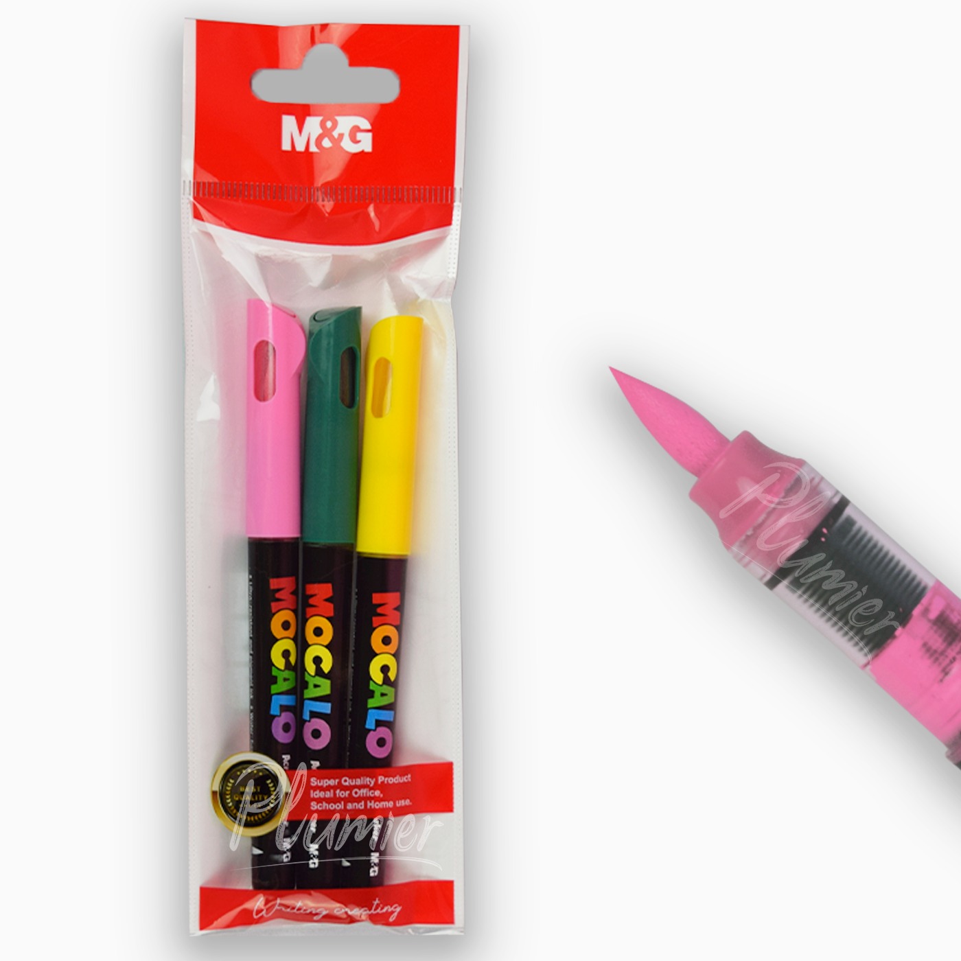 Mocalo Marcadores Acrílicos 3 Colores Punta Pincel Set 4