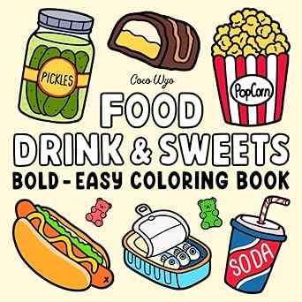 71vMBhuBUCL._SY342_ Libro De Colorear Food Drink & Sweets - Coco Wyo(Original)