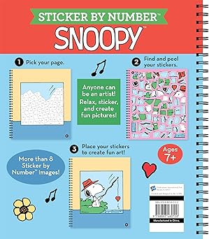 81SBU8dIhML._SY342_ Libro Sticker Por Número Snoopy