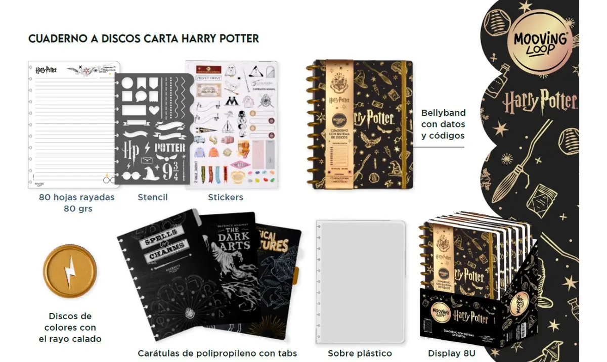 D_NQ_NP_2X_664401-MLA106662367541_022026-F Mooving Cuaderno Discos A5 Harry Potter A5