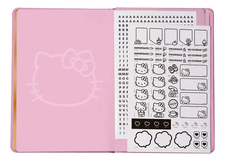 D_NQ_NP_2X_934361-MLA93425906320_092025-F Mooving Libreta Hojas Rayadas 90gr Hello Kitty Diseño 1