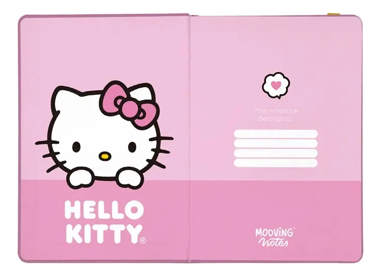 D_NQ_NP_2X_983001-MLA93425710252_092025-F Mooving Libreta Hojas Rayadas 90gr Hello Kitty Diseño 1