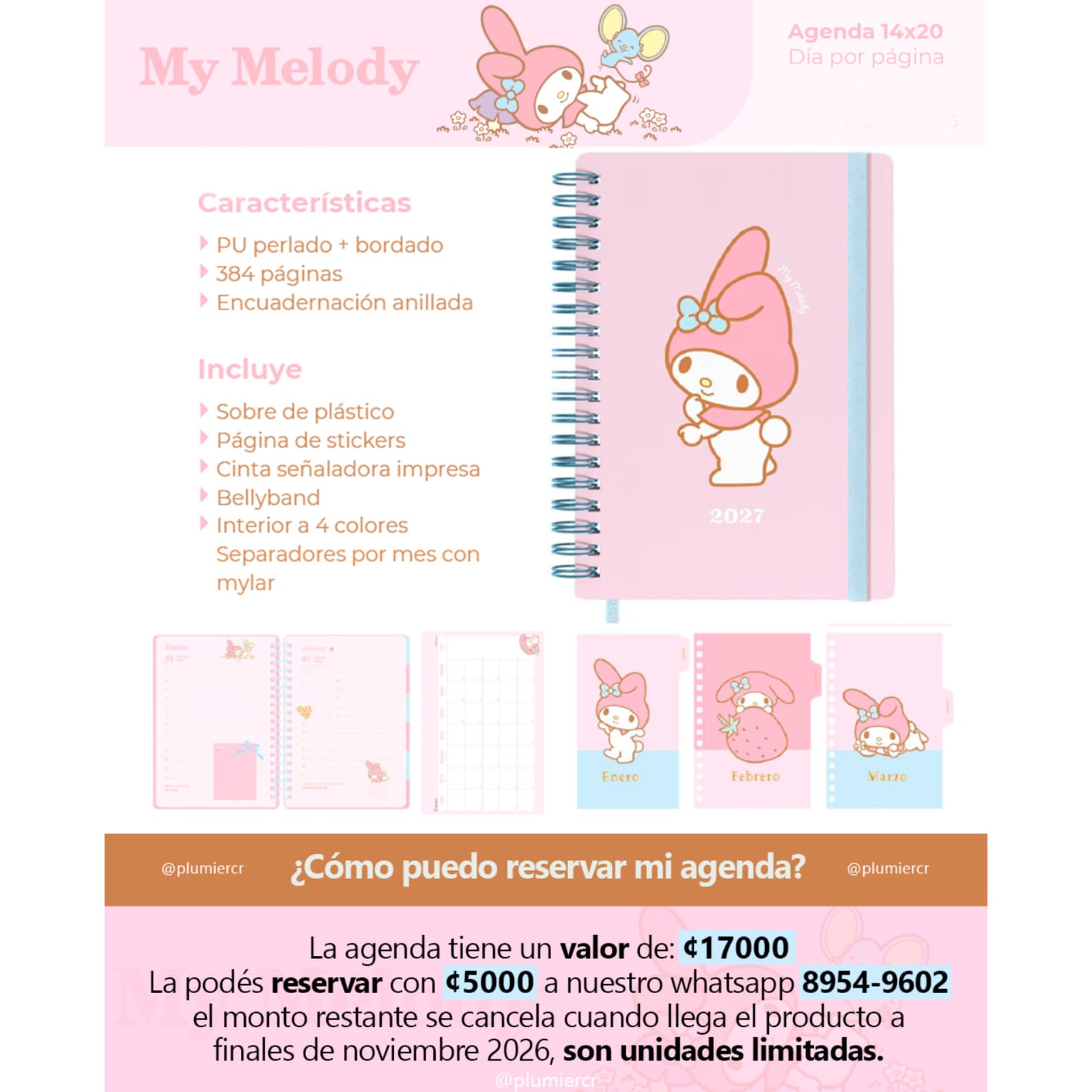 WhatsApp Image 2026-07-23 at 10.08.46 AM (2) Reserva Agenda Mooving My Melody 2027 (₡17000) Escribir A Nuestro Whatsapp Para Reservar 8954-9602