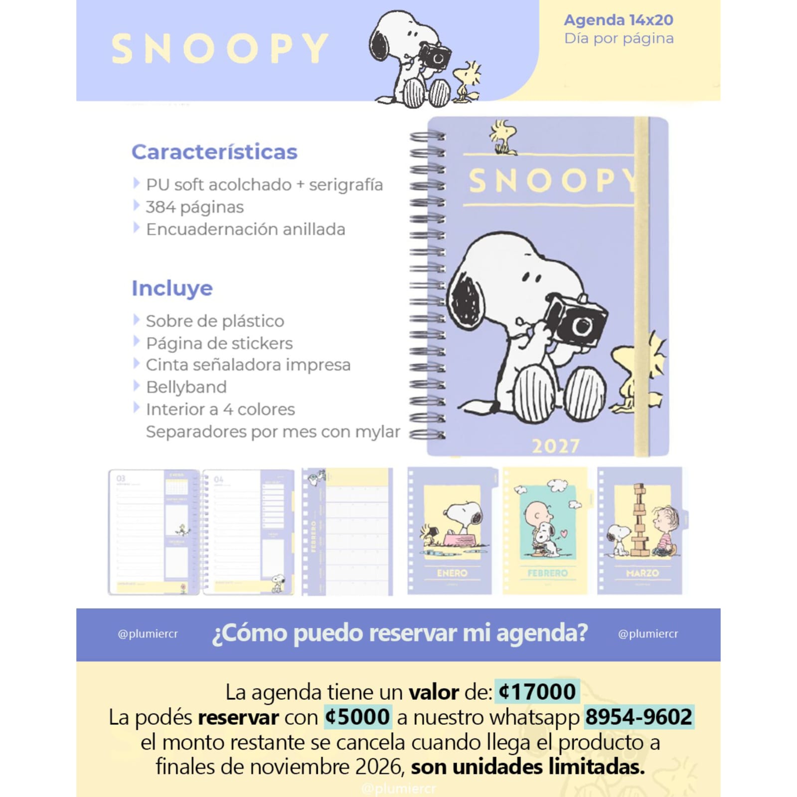 WhatsApp Image 2026-07-23 at 10.08.47 AM Reserva Agenda Mooving Snoopy 2027 (₡17000) Escribir A Nuestro Whatsapp Para Reservar 8954-9602