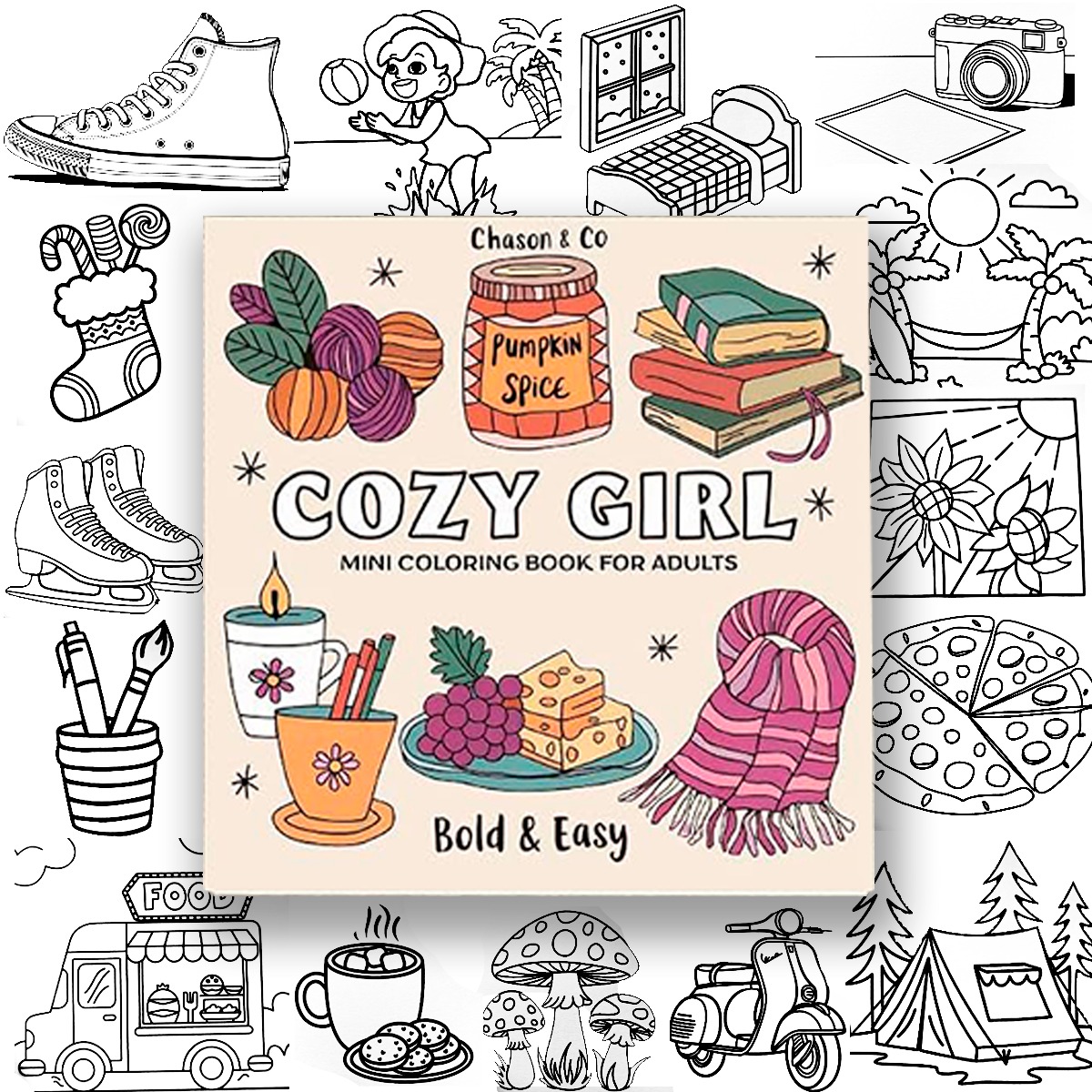 WhatsApp Image 2026-07-29 at 3.36.11 PM (2) Mini Libro De Colorear Cozy Girl Things Hojas 180gr (7.6x7.6cm)