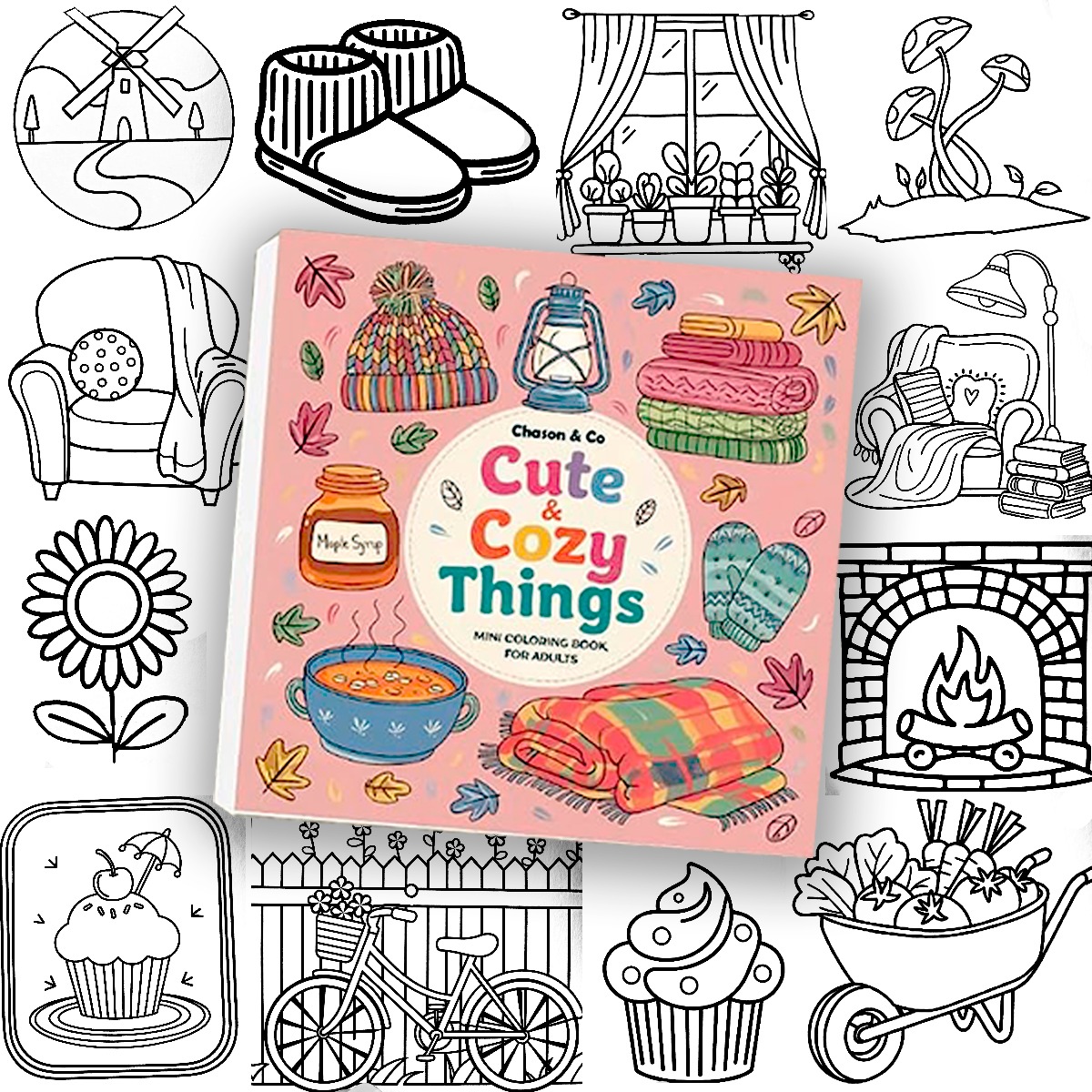 WhatsApp Image 2026-07-29 at 3.36.11 PM Mini Libro De Colorear Cute Cozy Things Hojas 180gr (7.6x7.6cm)
