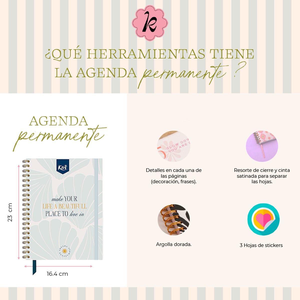 Kiut Agenda Permanente(Sin Fechas) Diseño 1