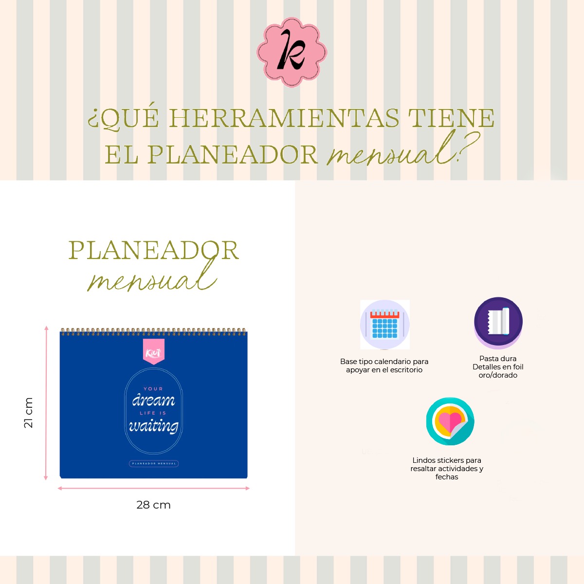Kiut Planeador Mensual (Sin Fechas) Diseño 1