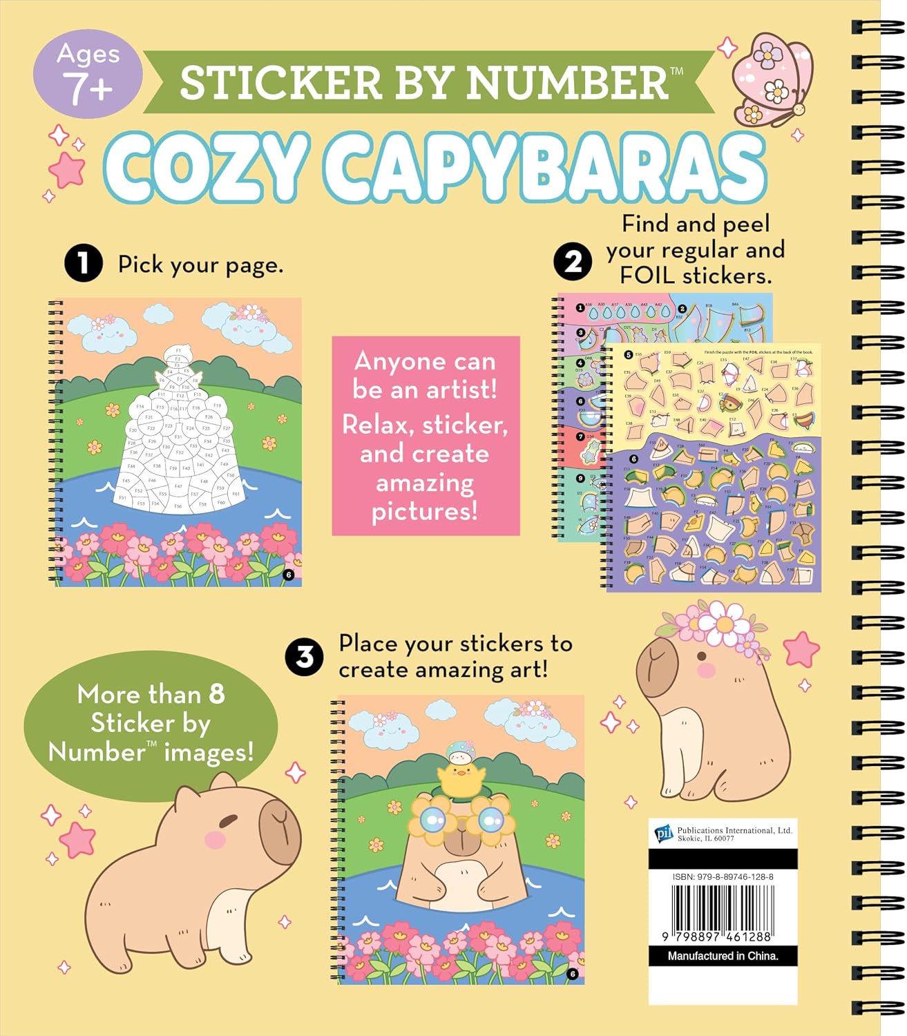 81S+P0R1sbL._SL1500_ Libro Stickers Por Número Cozy Capibara
