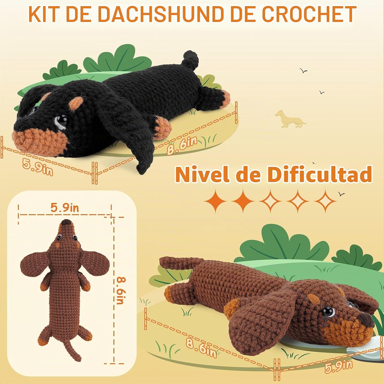 Kit Crochet Perros Salchichas