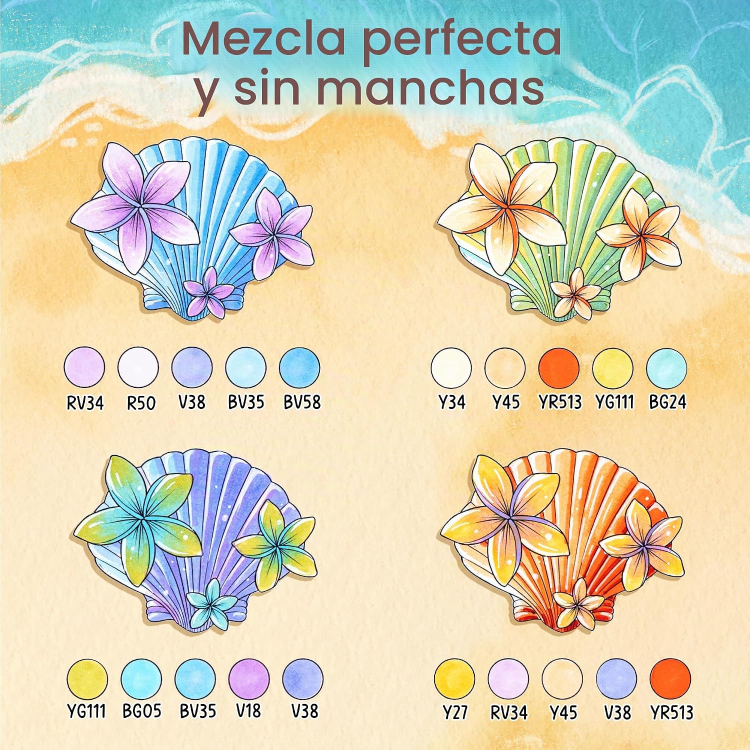 Ohuhu Set De Colorear x Jade Summer 48 Colores Punta Pincel y Fina