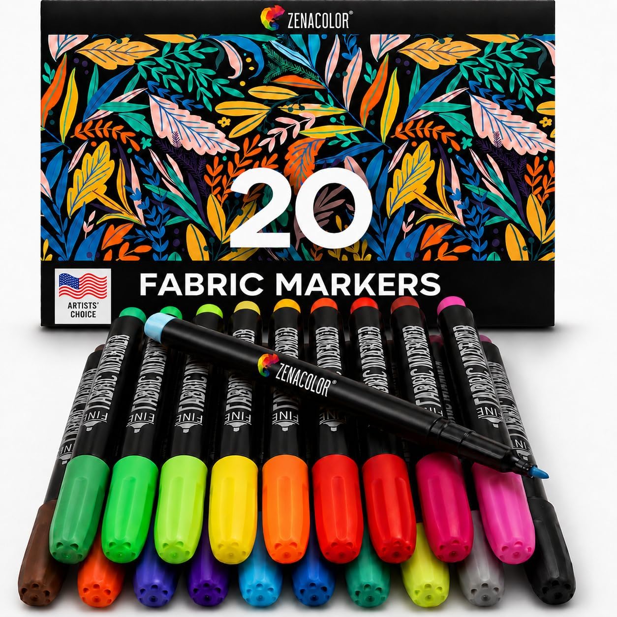 Zenacolor Marcadores Para Tela 20 Colores